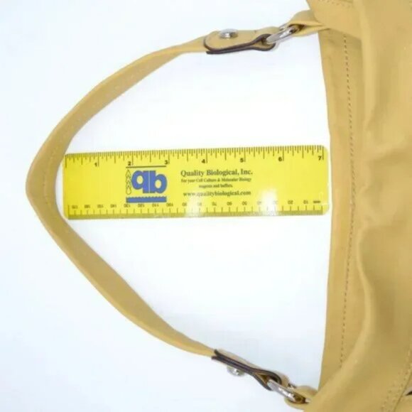 Makowsky Structured Yellow Mustard Soft Leather Silver Chain Bag Tote Purse Bag - Picture 13 of 14